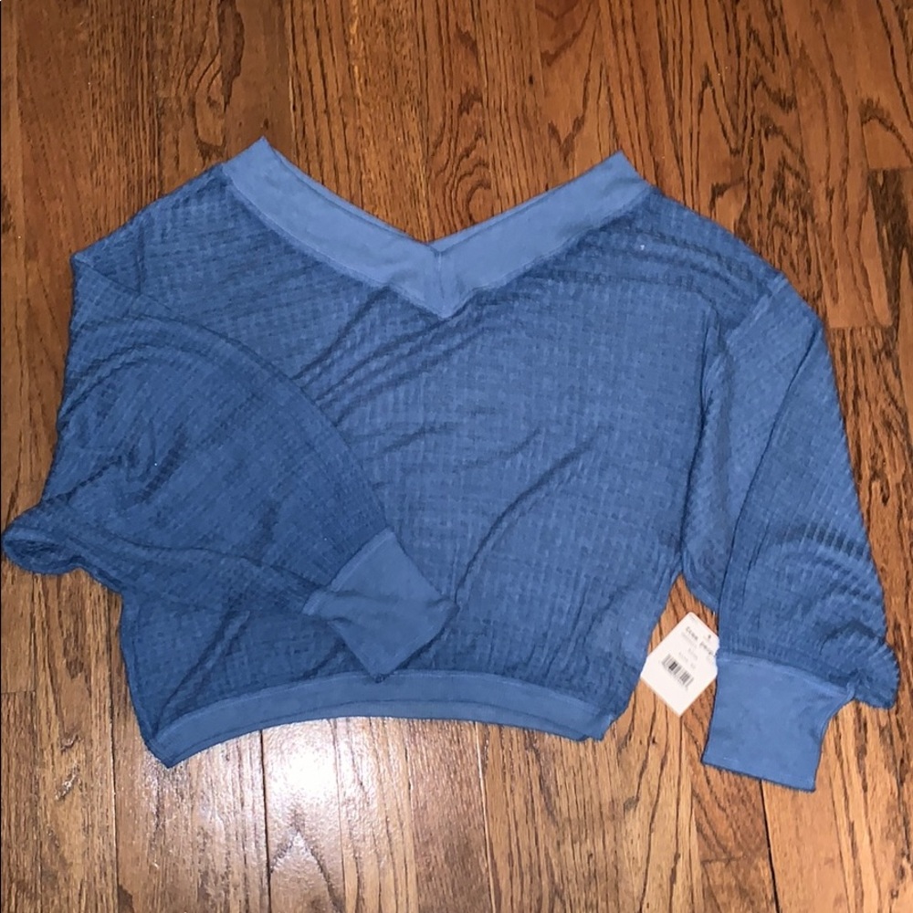 Free people flowy sleeve waffle shirt